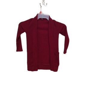 PAMELO Open Front Cardigan XSmall(4-5) Maroon Polyester/Rayon/Spandex